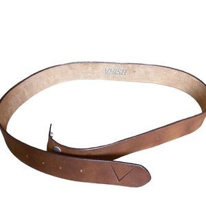 VHISH Genuine Leather Belt Brown No Buckle Sizes 32, 34 or 36 Choose your Size